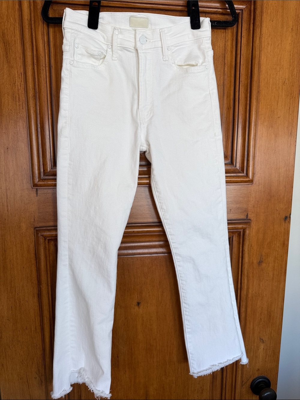 MOTHER White Insider Crop Step Fray